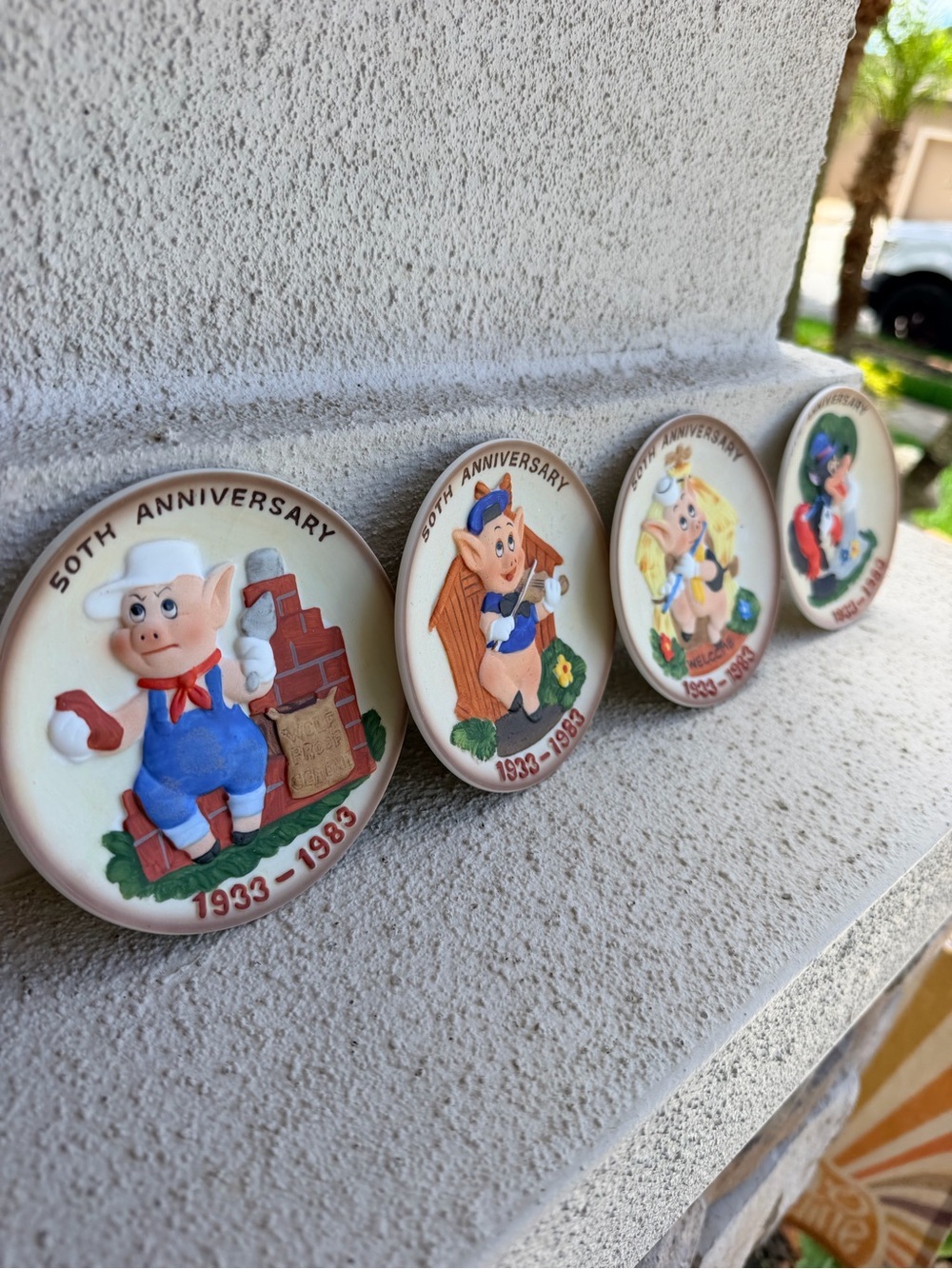 Disney's Three Little Pigs 50 Anniversary Decorative Plates 1933-1983